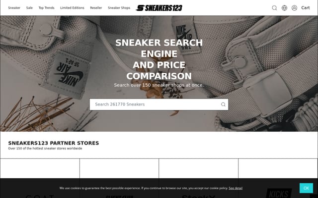 Screenshot of sneakers123.com