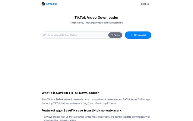 Screenshot of savetik.net