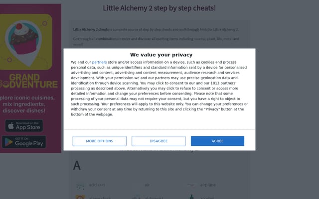 Screenshot of littlealchemy2cheats.com