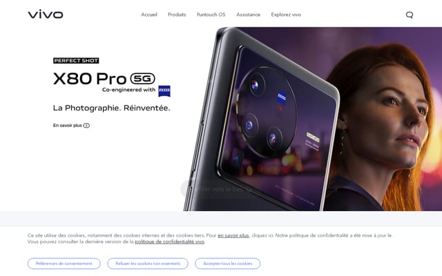 Screenshot of vivo.cn