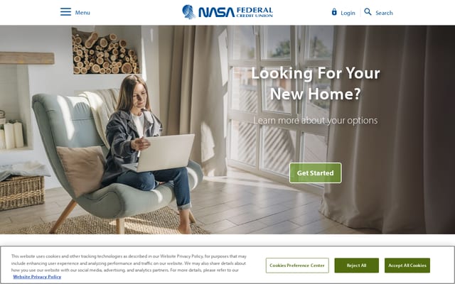 Screenshot of nasafcu.com