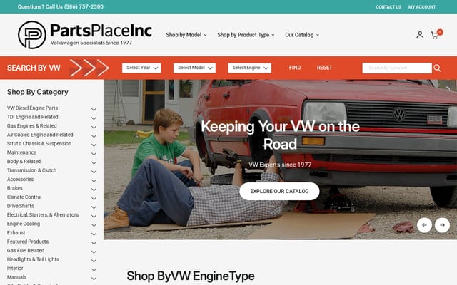 Screenshot of partsplaceinc.com
