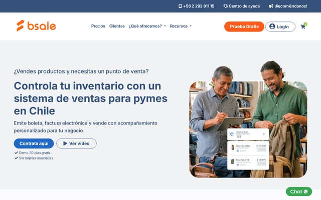 Screenshot of bsale.cl