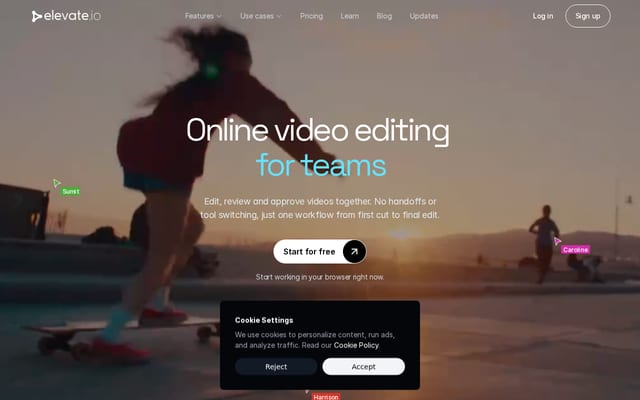 Screenshot of elevate.io