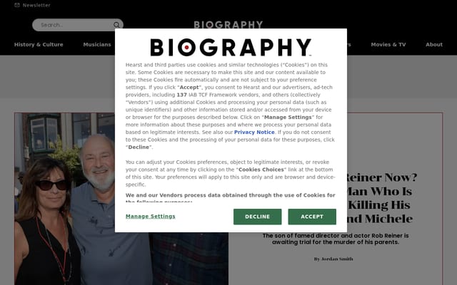 Screenshot of biography.com