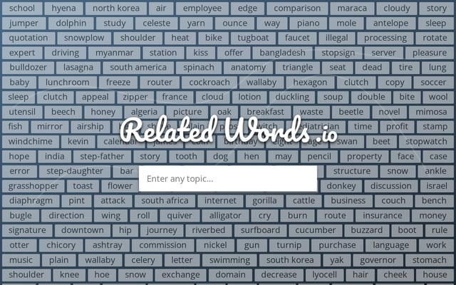 Screenshot of relatedwords.io