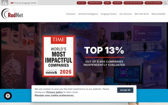 Screenshot of radnet.com