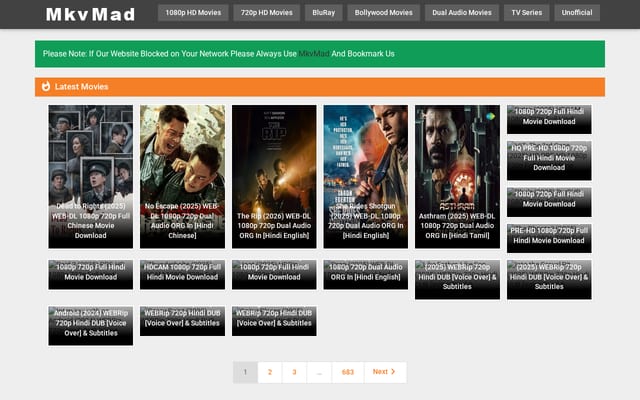 Screenshot of mkvmad.com