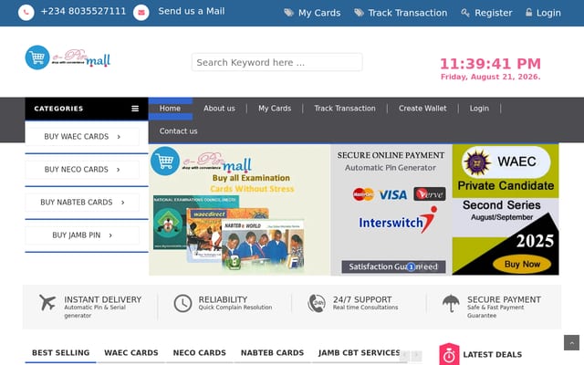 Screenshot of e-pinmall.com