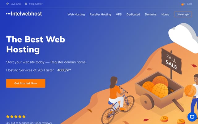Screenshot of intelwebhost.com