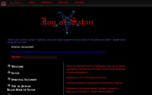 Screenshot of joyofsatan.org