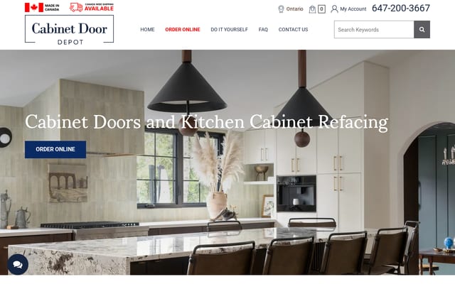 Screenshot of cabinetdoordepot.com