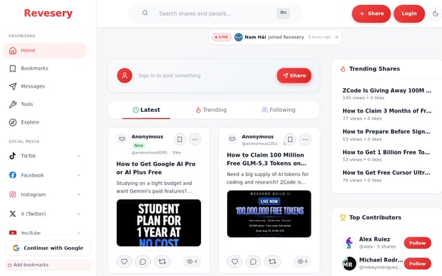 Screenshot of revesery.com