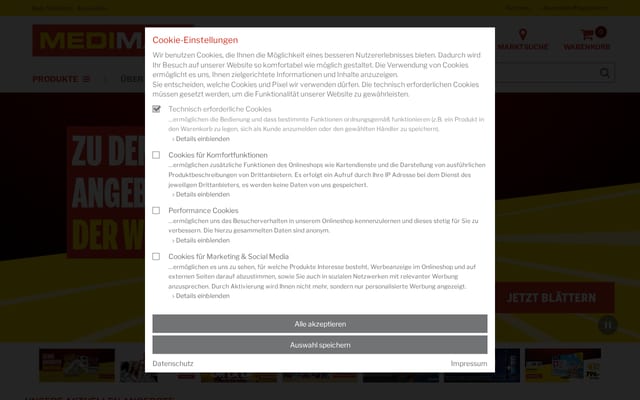Screenshot of medimax.de