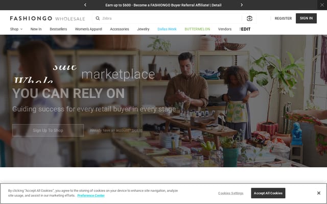 Screenshot of fashiongo.net