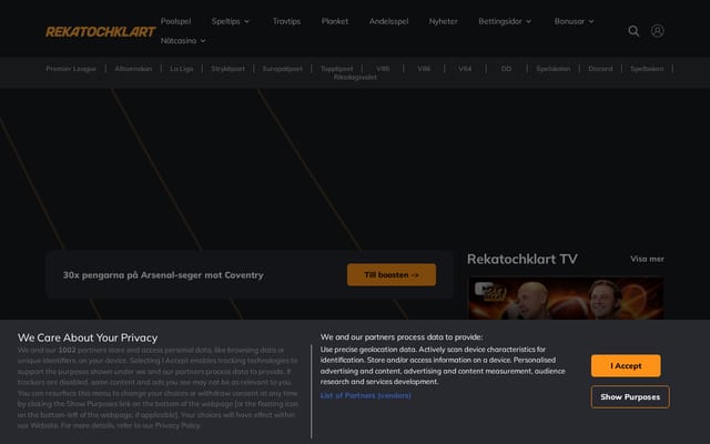 Screenshot of rekatochklart.com