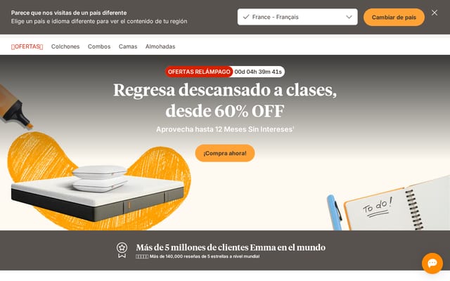 Screenshot of emma-colchon.com.mx