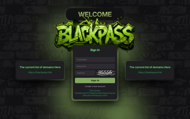 Screenshot of blackpass.io
