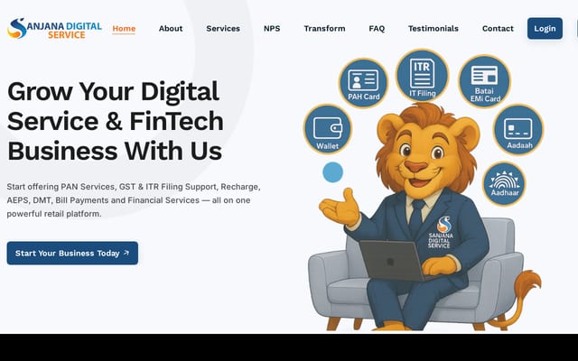 Screenshot of sanjanadigitalservice.com