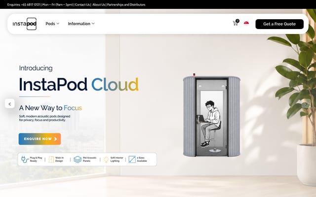 Screenshot of instapod.com.sg