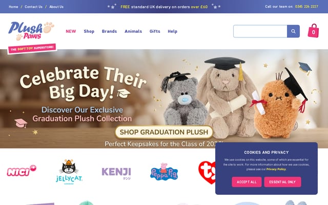 Screenshot of plushpaws.co.uk