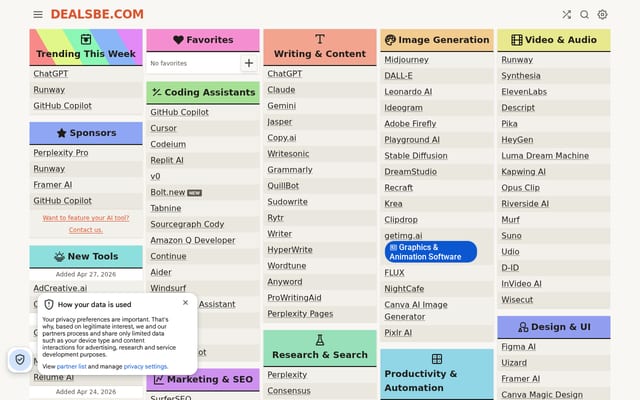 Screenshot of dealsbe.com