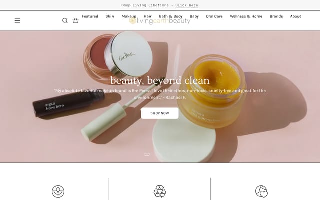 Screenshot of livingearthbeauty.com