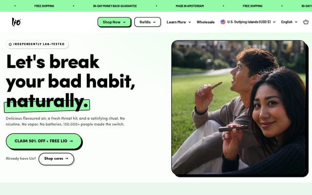 Screenshot of breathelio.com
