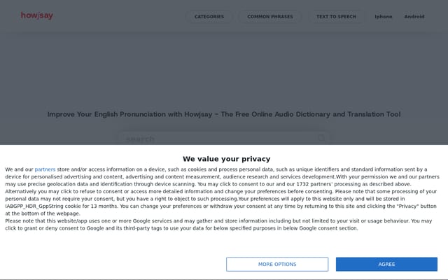 Screenshot of howjsay.com