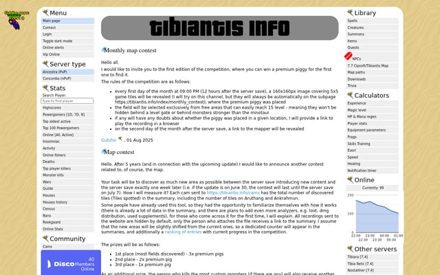 Screenshot of tibiantis.info
