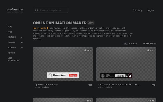 Screenshot of profounder.com