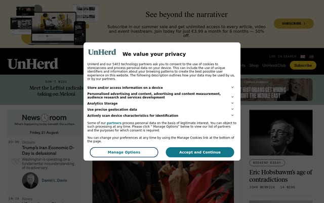 Screenshot of unherd.com