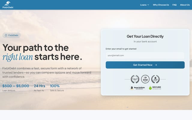 Screenshot of fixurdebt.com