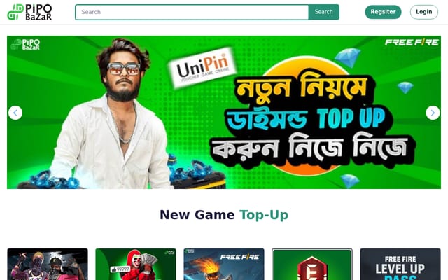 Screenshot of pipobazar.com