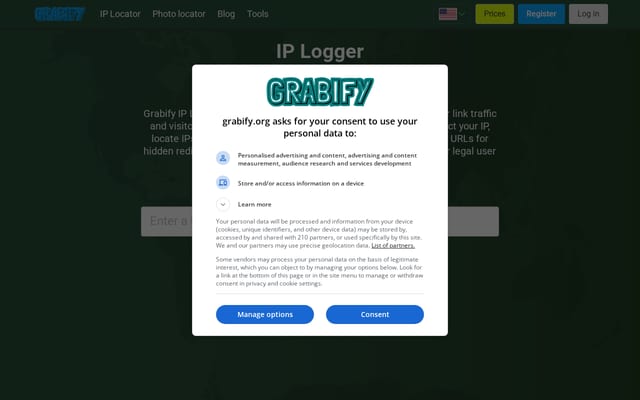 Screenshot of grabify.org