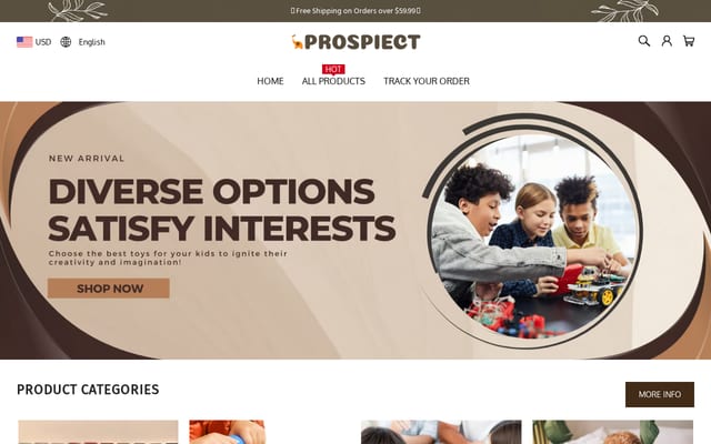 Screenshot of prospiect.com