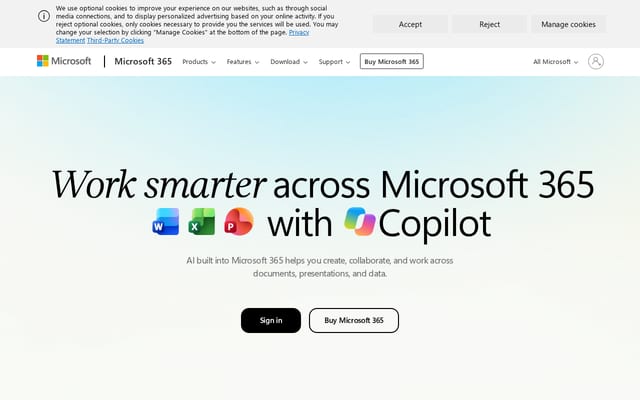 Screenshot of office.com