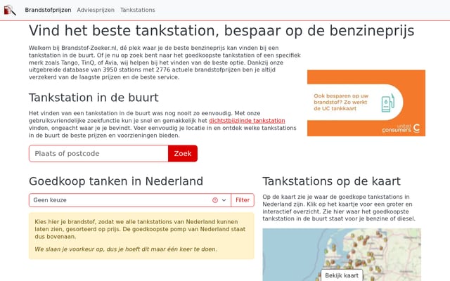 Screenshot of brandstof-zoeker.nl