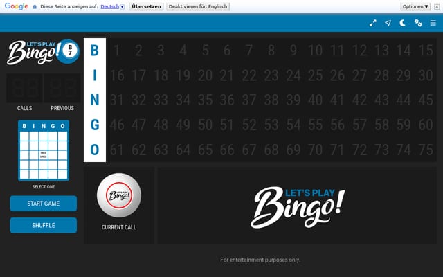 Screenshot of letsplaybingo.io
