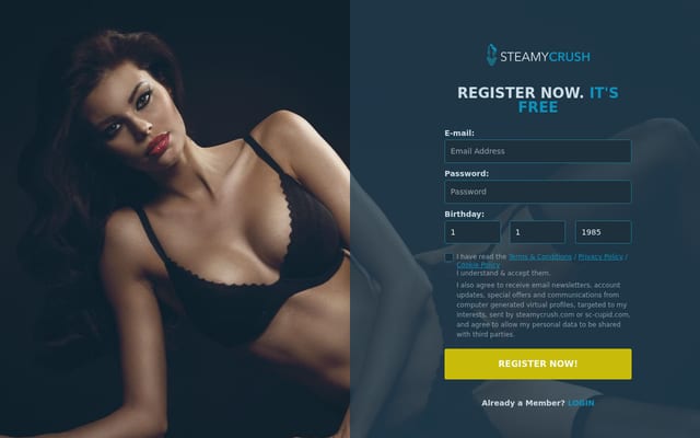 Screenshot of steamycrush.com