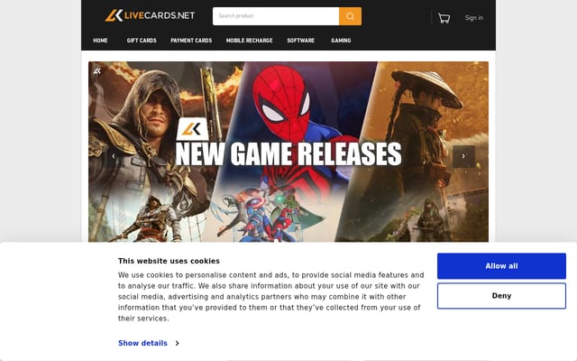 Screenshot of livecards.es