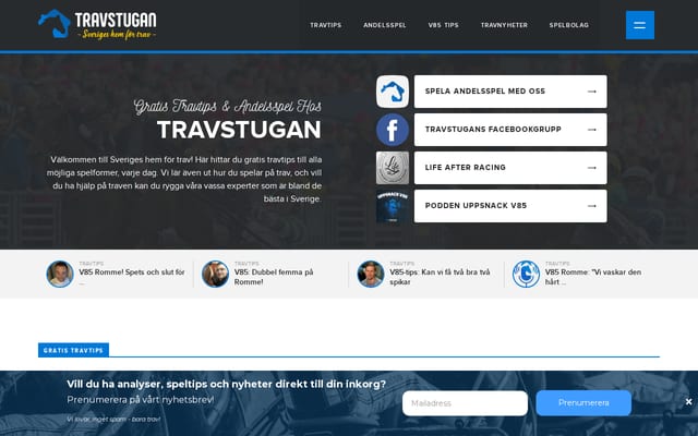 Screenshot of travstugan.se