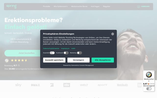 Screenshot of gospring.de