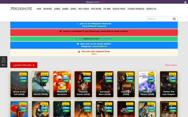 Screenshot of pencurimovie.xyz