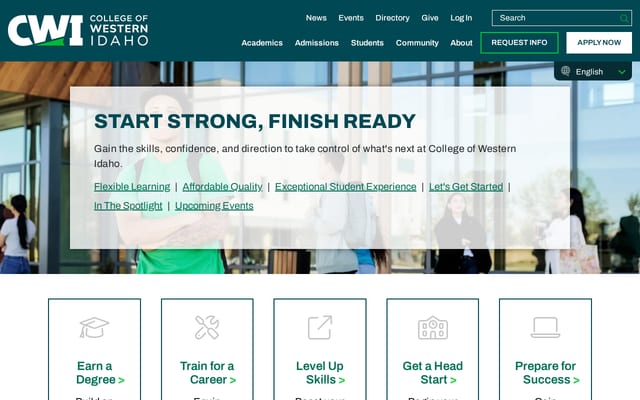 Screenshot of cwi.edu