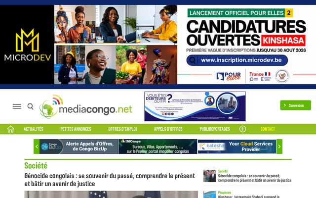 Screenshot of mediacongo.net
