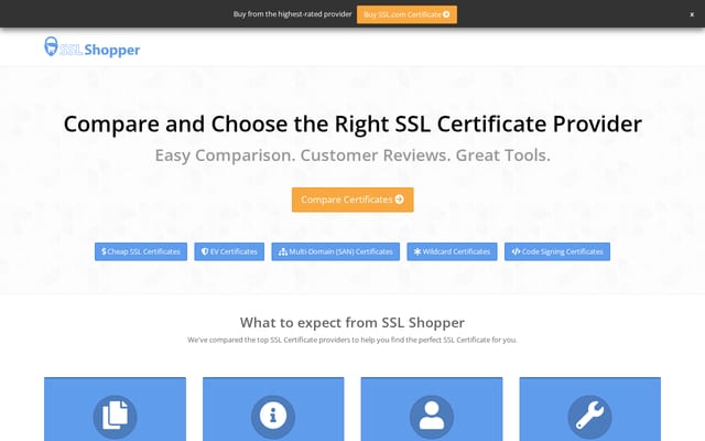 Screenshot of sslshopper.com