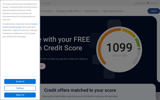 Screenshot of experian.co.uk