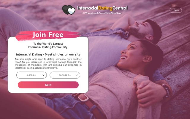 Screenshot of interracialdatingcentral.com
