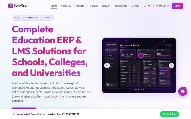 Screenshot of eduflex.co.in